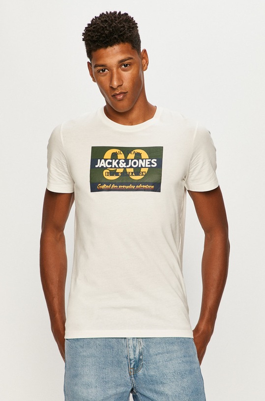 Jack & Jones - T-shirt nadruk biały 12176768