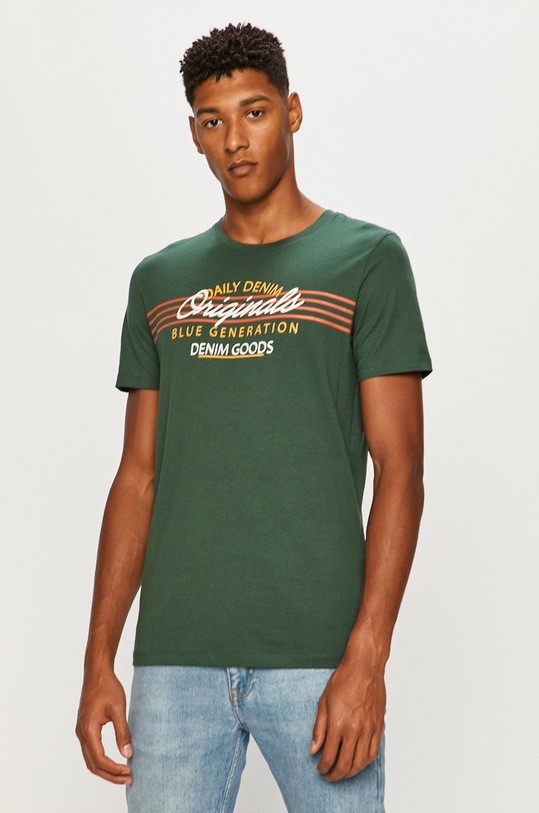 Jack & Jones - T-shirt nadruk zielony 12176768