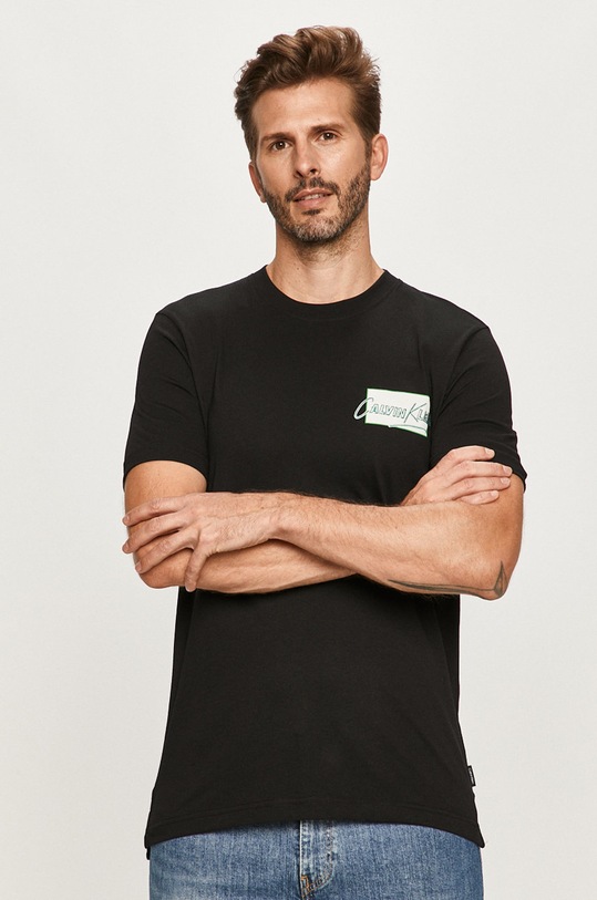 Calvin Klein - Tričko potlač čierna K10K105473