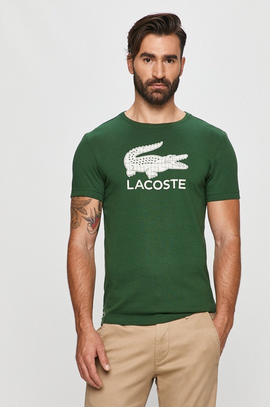 Lacoste - Tričko nášivka zelená TH2090