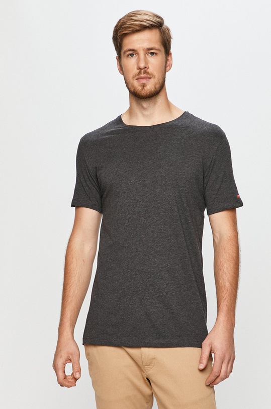 John Frank - T-shirt bawełna szary JFTBA01.700