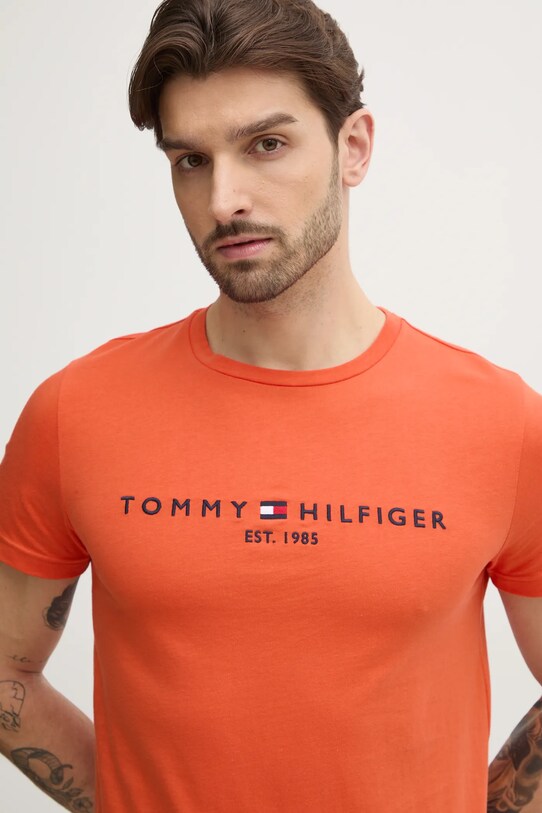 Бавовняна футболка Tommy Hilfiger помаранчевий MW0MW11797