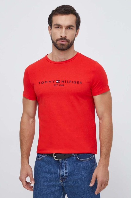 Tommy Hilfiger t-shirt bawełniany regular czerwony MW0MW11797
