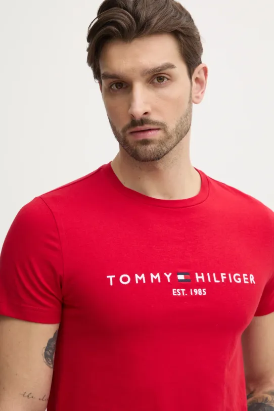 Tommy Hilfiger t-shirt bawełniany regular czerwony MW0MW11797