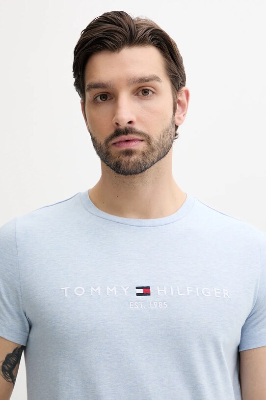 Ruházat Tommy Hilfiger pamut póló MW0MW11797 kék