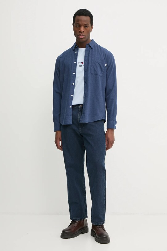 Tommy Hilfiger tricou din bumbac MW0MW11797 albastru SS25