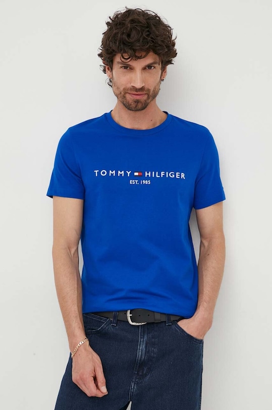 Tommy Hilfiger t-shirt bawełniany granatowy MW0MW11797