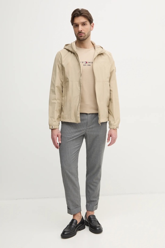 Tommy Hilfiger t-shirt bawełniany MW0MW11797 beżowy SS25