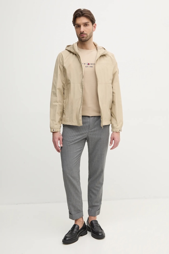 Tommy Hilfiger tricou din bumbac MW0MW11797 bej AW25