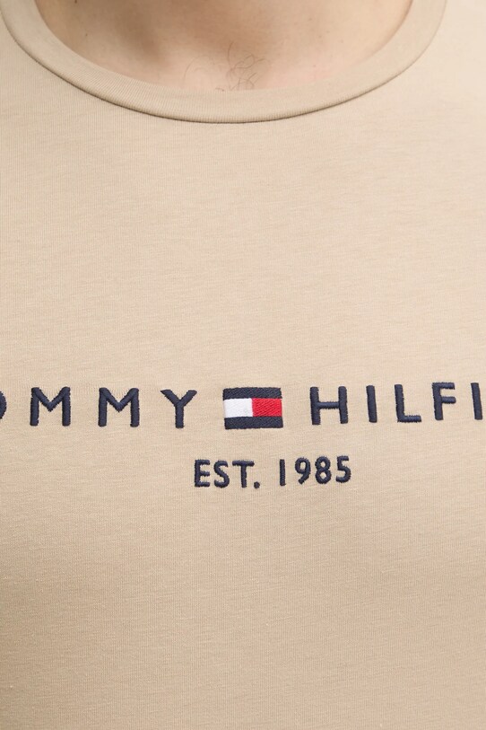 Tommy Hilfiger t-shirt bawełniany MW0MW11797 beżowy