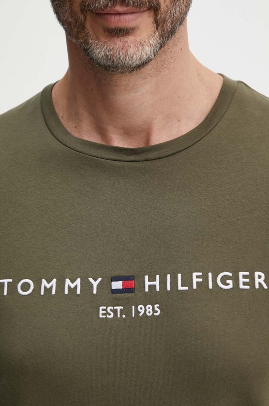 Tommy Hilfiger t-shirt bawełniany zielony MW0MW11797