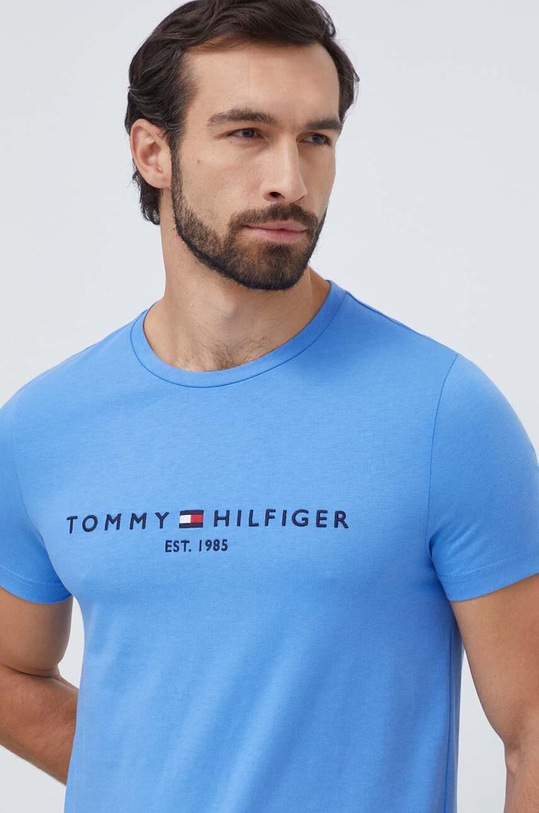 Odzież Tommy Hilfiger t-shirt bawełniany MW0MW11797 niebieski