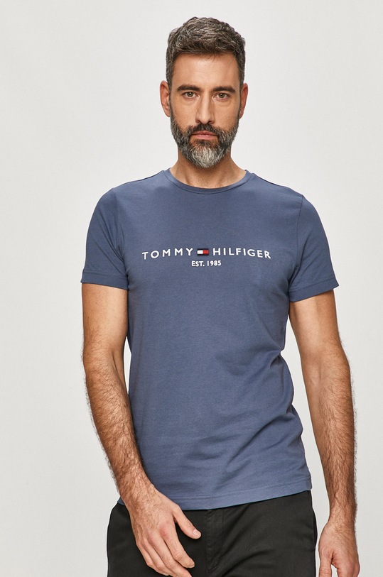 Βαμβακερό μπλουζάκι Tommy Hilfiger βαμβάκι μπλε MW0MW11797