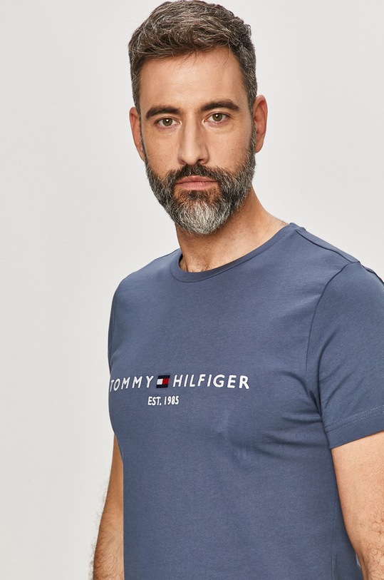 Βαμβακερό μπλουζάκι Tommy Hilfiger μπλε MW0MW11797