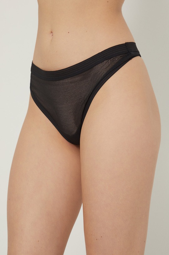 Dkny stringi dzianina czarny DK8621