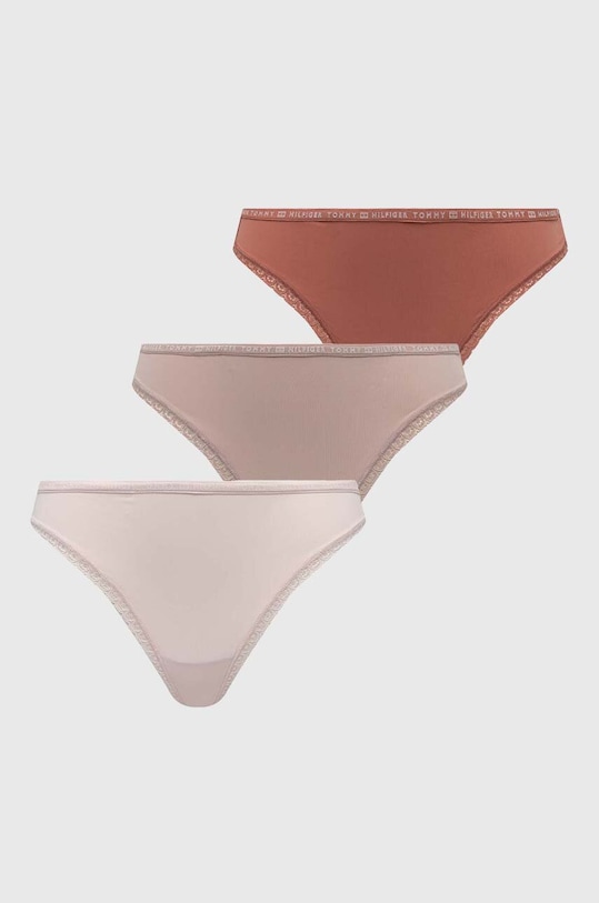 Tommy Hilfiger Stringi (3-pack) tkanina beżowy UW0UW02824.4890