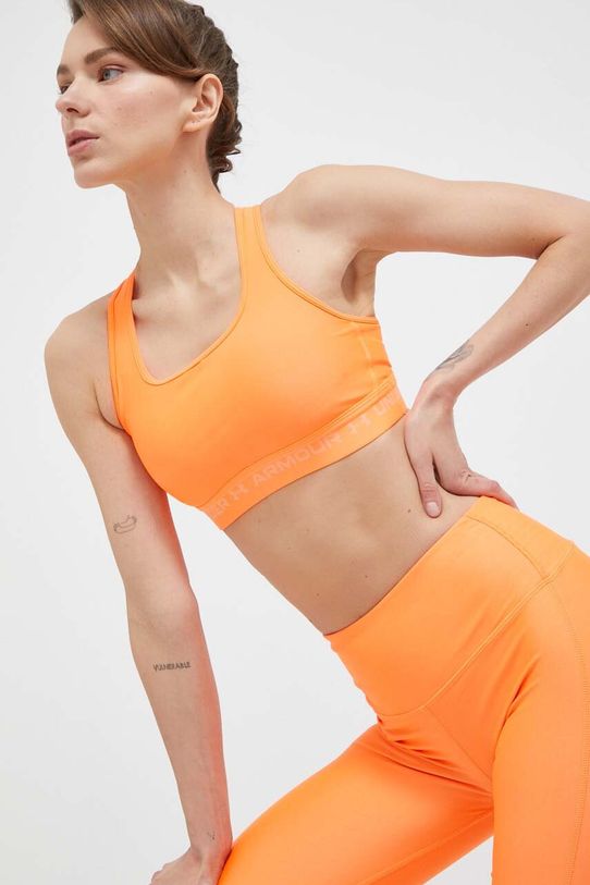 Under Armour biustonosz sportowy Crossback bez fiszbinów pomarańczowy 1361034