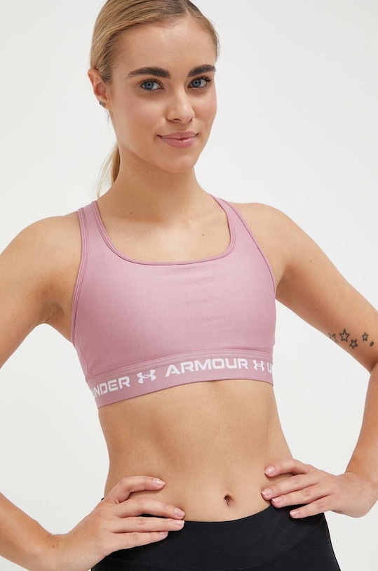Under Armour biustonosz sportowy Crossback bez fiszbinów różowy 1361034