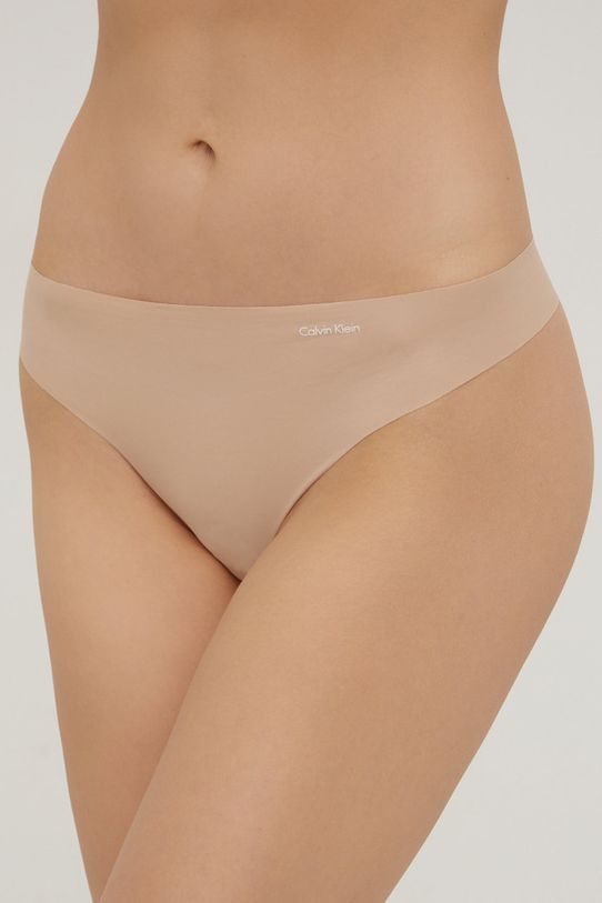 Calvin Klein Underwear Stringi tkanina beżowy 0000D3428E.4890