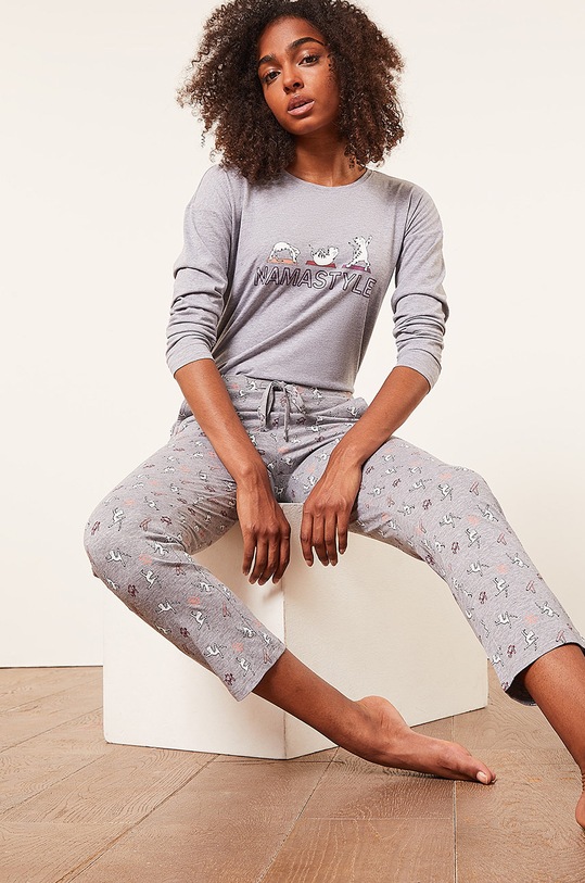 Etam Longsleeve piżamowy szary 652836002