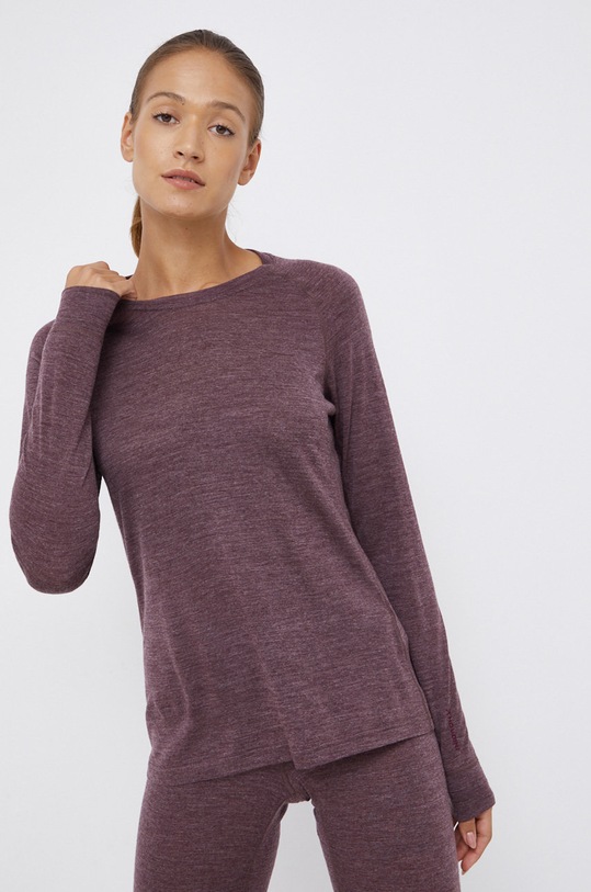 Houdini longsleeve funkcyjny wełniany melanż fioletowy 157054
