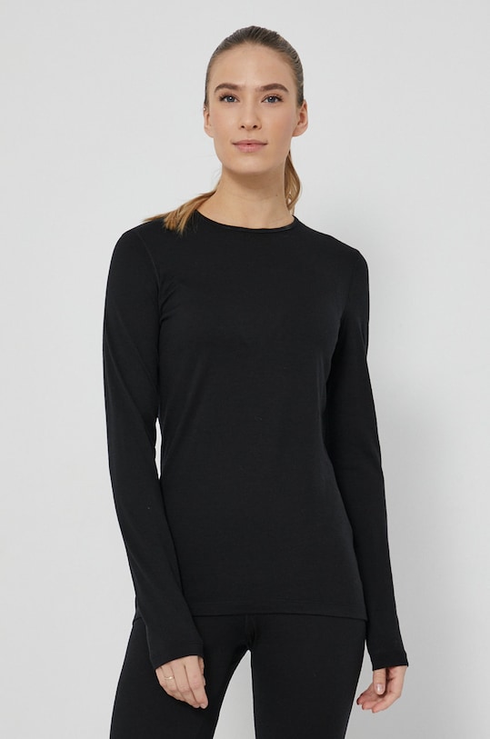 Icebreaker longsleeve funkcyjny wełniany góra czarny IB1043750011