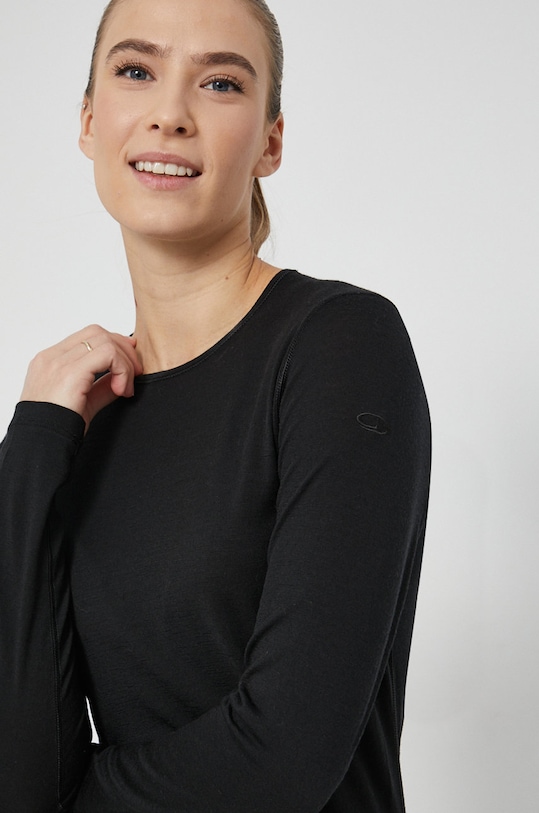 Icebreaker longsleeve funkcyjny wełniany czarny IB1043750011