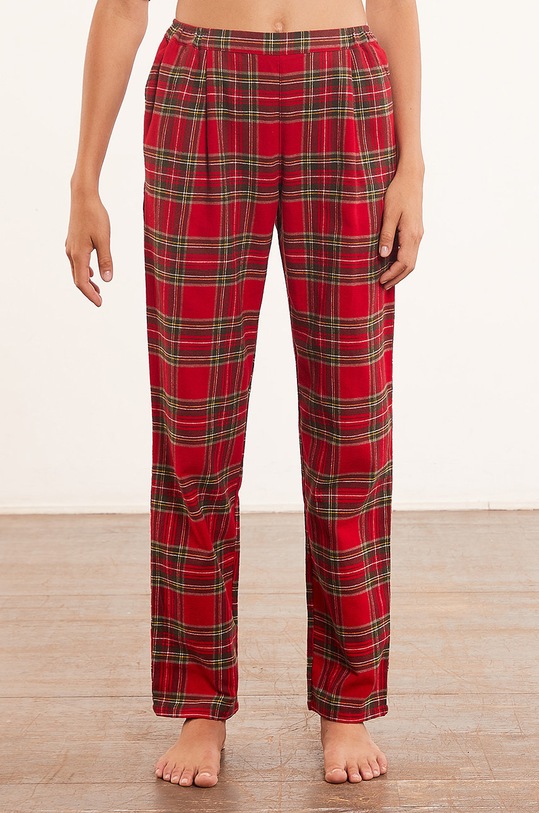 Etam Spodnie piżamowe Tam tkanina czerwony 652996573