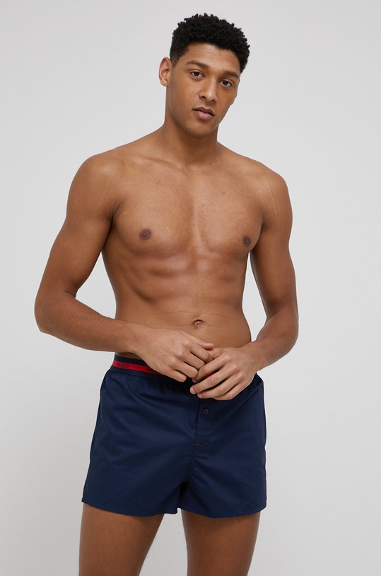 Boxerky Hugo pletenina modrá 50438748