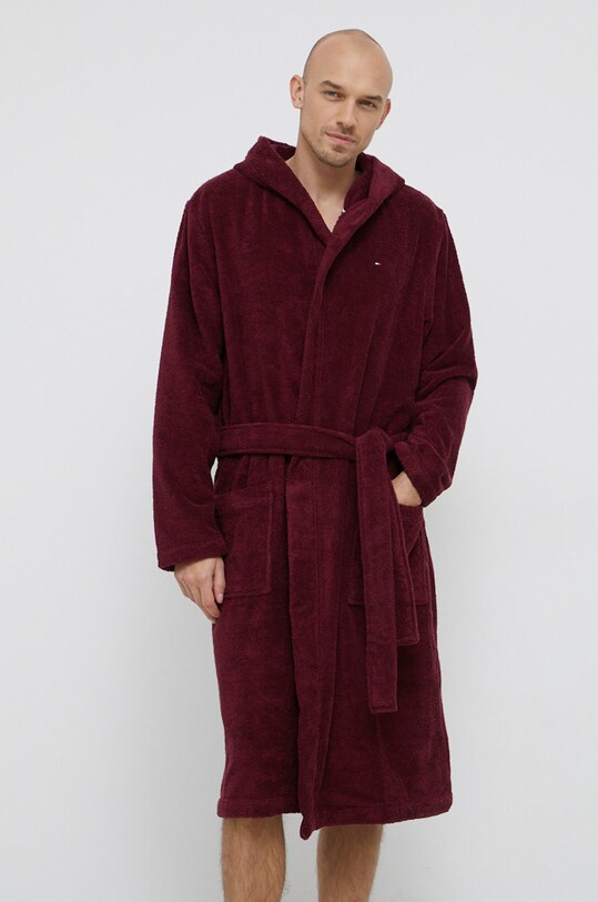 Bavlnený župan Tommy Hilfiger bavlna burgundské UM0UM01606.4890