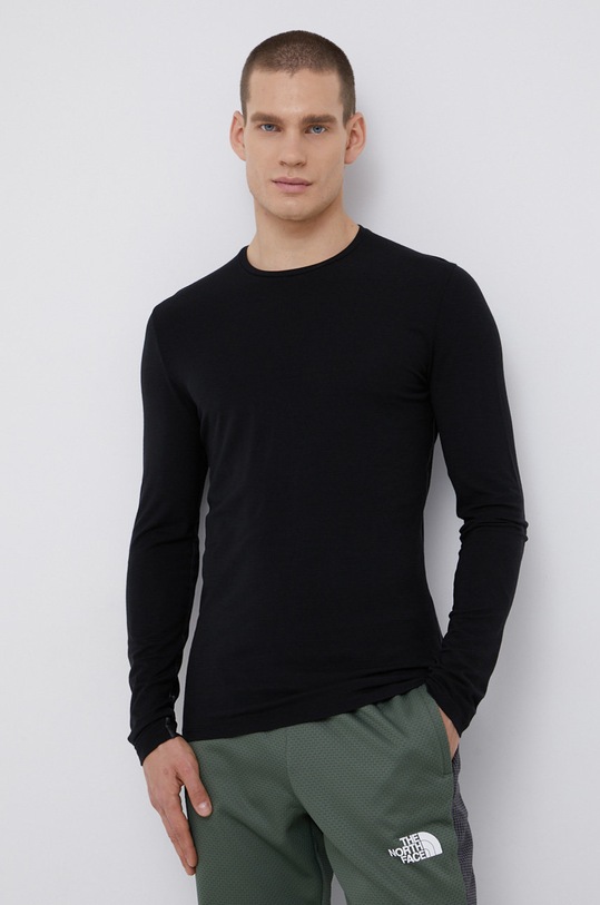 Icebreaker longsleeve funkcyjny wełniany góra czarny IB1030320011