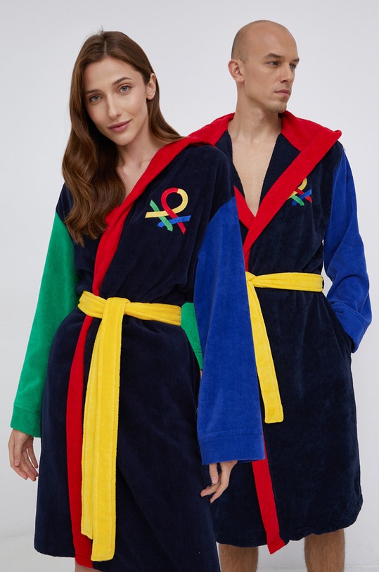 United Colors of Benetton Szlafrok wzorzyste granatowy 6FH3H71D6.901