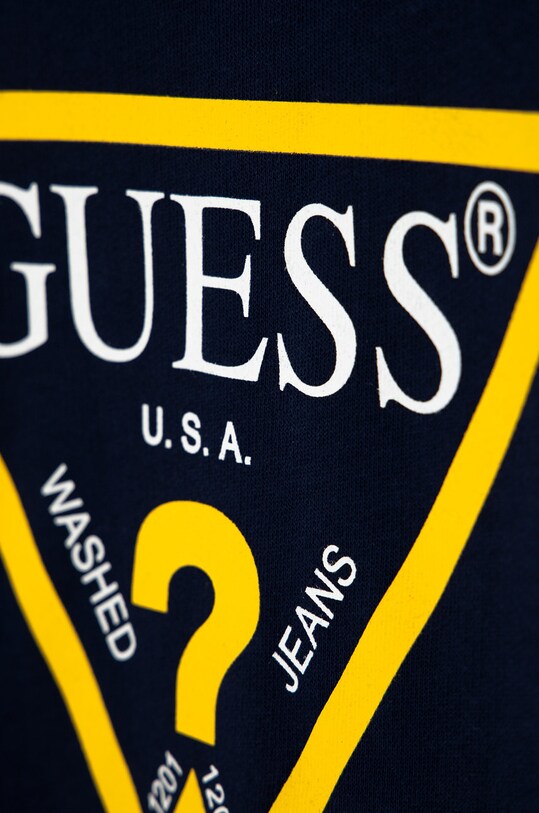 Хлопчик Дитяча бавовняна кофта Guess L73Q09.KAUG0 темно-синій