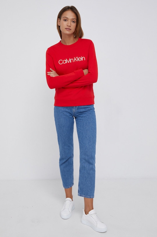 Calvin Klein Bluza bawełniana K20K202157.4890 czerwony AW21