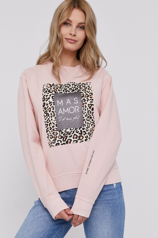 Bavlnená mikina Guess bavlna ružová W1YQ97.K68I1