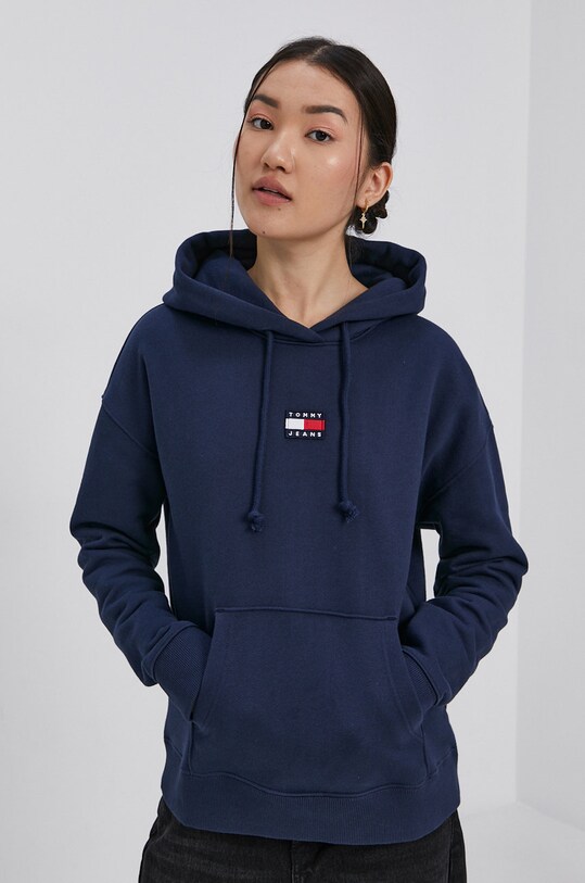 Pamučna dukserica Tommy Jeans pamuk mornarsko plava DW0DW10403.4890