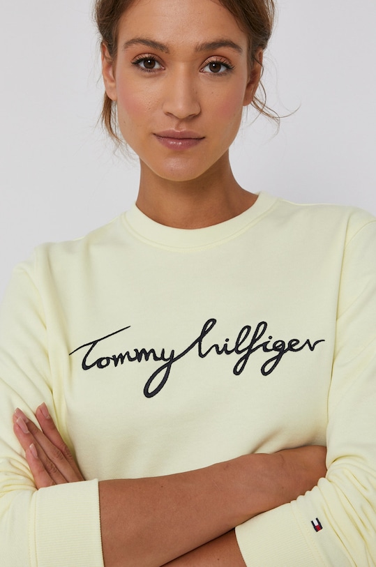 Bavlněná mikina Tommy Hilfiger žlutá WW0WW30659.4890