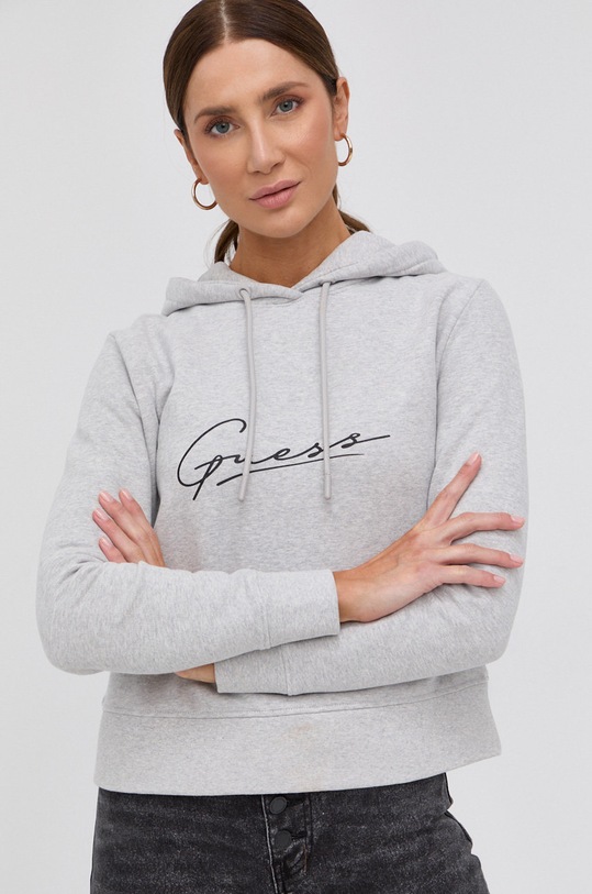 Guess Hanorac de bumbac uni gri O1BA09.KAOR1