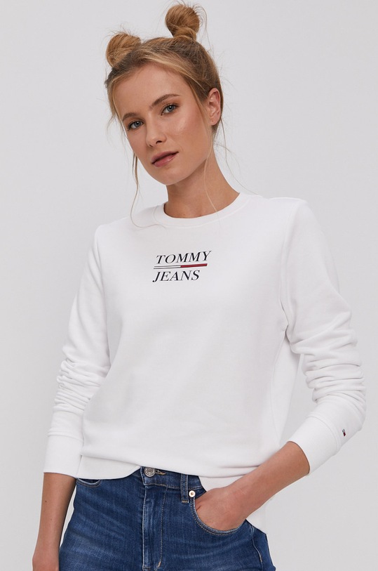 Mikina Tommy Jeans bez kapucne biela DW0DW09663.4890