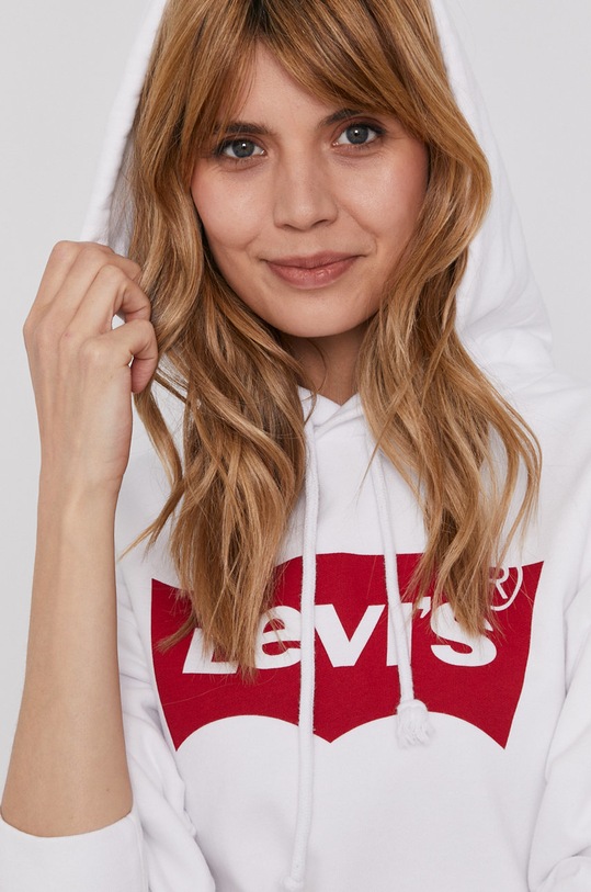 Bavlněná mikina Levi's bílá 18487.0024