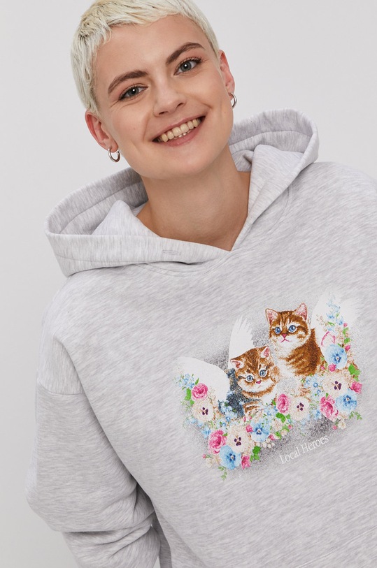 Local Heroes Bluza z kapturem szary AW21S0004