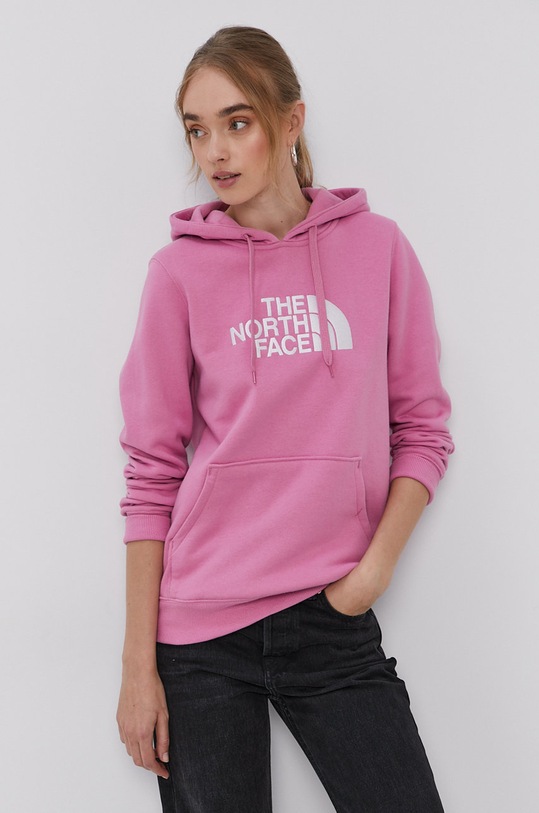 Bavlněná mikina The North Face růžová NF0A55ECY9U