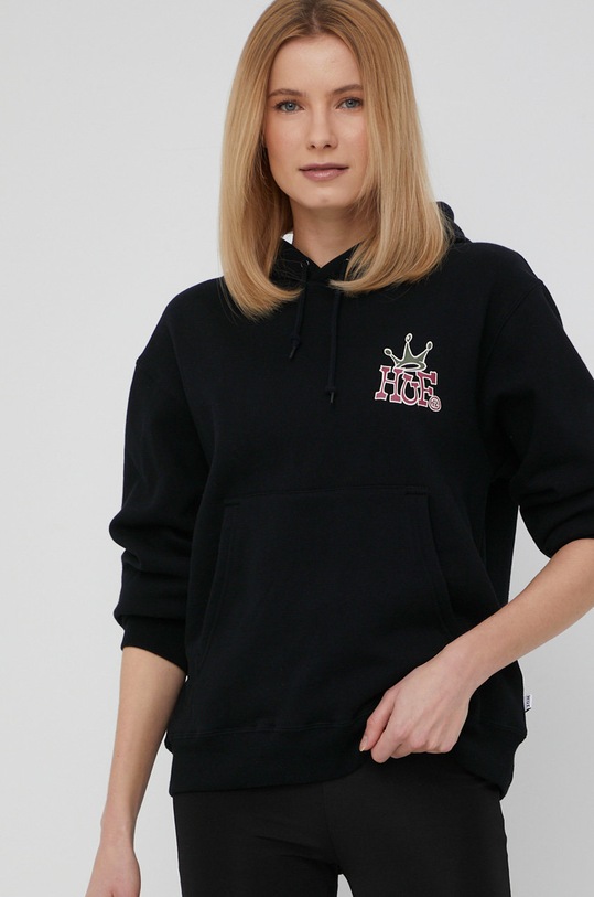 HUF Bluza z kapturem czarny wpf0012
