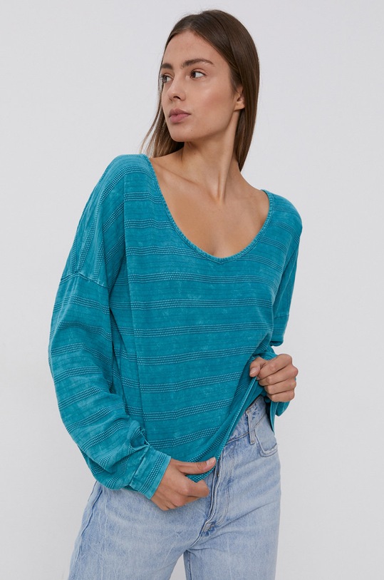 Roxy - Bluza din bumbac imprimeu turcoaz ERJKT03802