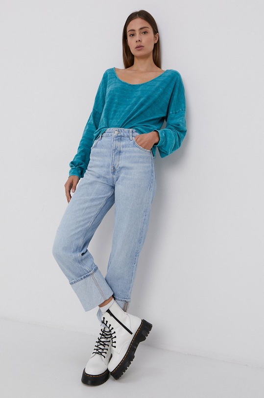 Îmbrăcăminte Roxy - Bluza din bumbac ERJKT03802 turcoaz