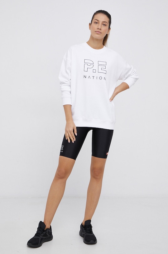 P.E Nation Bluza bawełniana PEBASICSF029 biały AW21