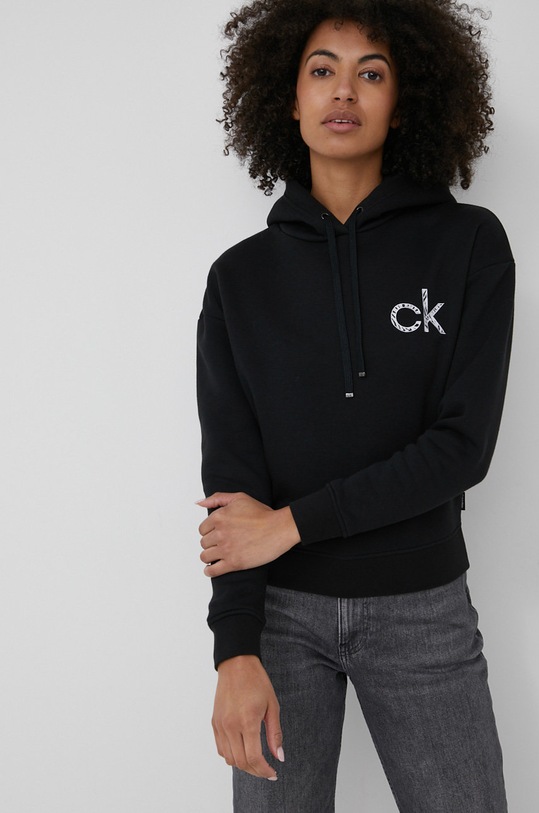 Mikina Calvin Klein s kapucňou čierna K20K203401.4890