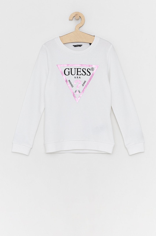 Guess Bluza bawełniana dziecięca nadruk biały J74Q10.KAUG0