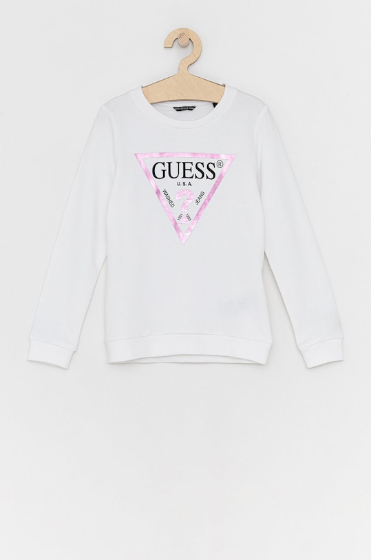 Guess Bluza bawełniana dziecięca nadruk biały J74Q10.KAUG0