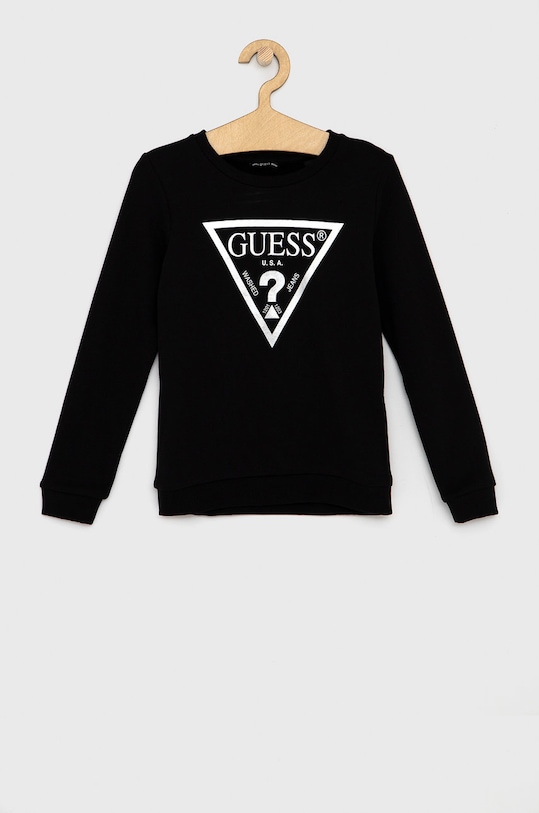 Guess Bluza bawełniana dziecięca nadruk czarny J74Q10.KAUG0